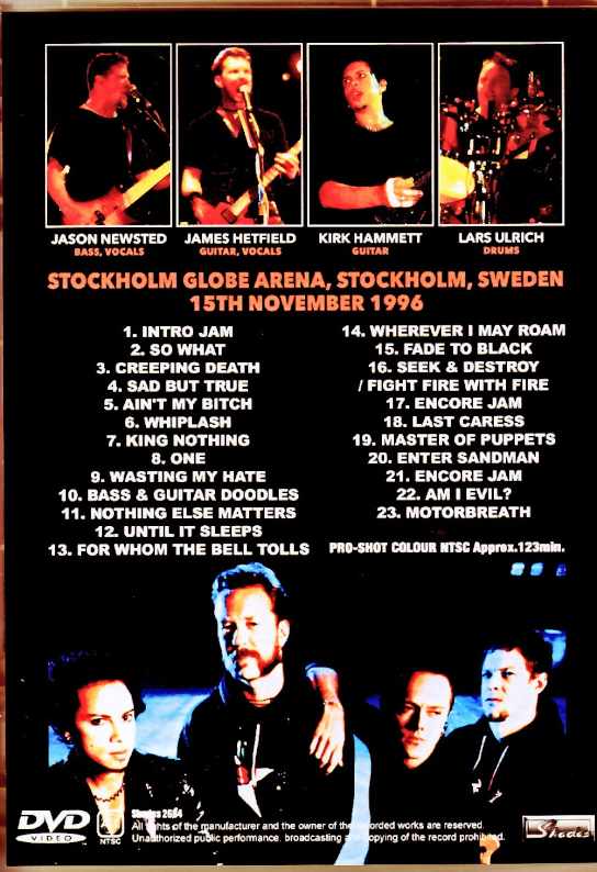 Metallica メタリカ/Sweden 11.15.1996 Multi-Cam Edition