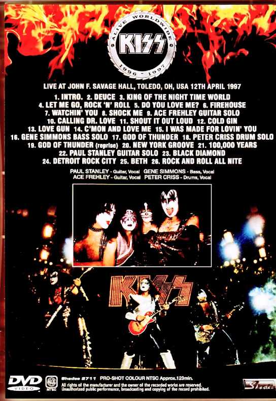 Kiss キッス/OH,USA 04.12.1997 Complete Pro-Shot Edition