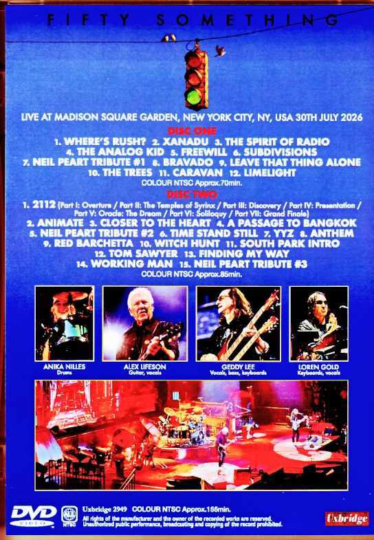 Rush ラッシュ/NY,USA 07.30.2026 Complete