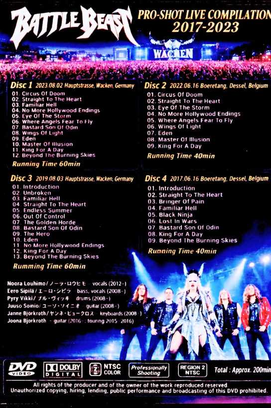 Battle Beast バトル・ビースト/Pro-Shot Live Compilation 2017-2023