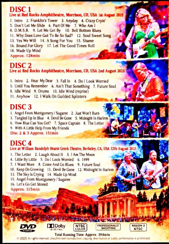 テデスキ•￼トラックス•バンド Live CD Blu-ray 3枚組 Tedeschi Trucks Band テデスキ・トラックス・バンド/Pro-Shot Live