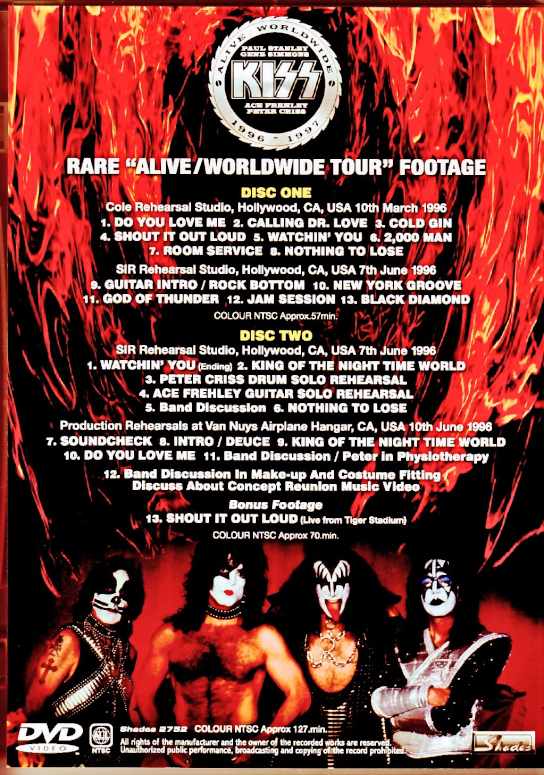 Kiss キッス/Rare Alive Worldwide Tour 1996 Rehearsals