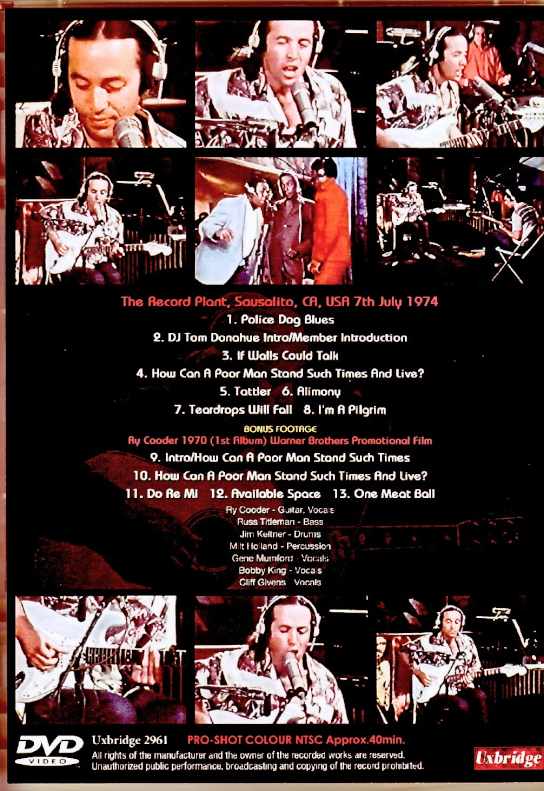 Ry Cooder ライ・クーダー/CA,USA 1974 Pro-Shot Edition & more