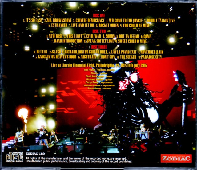 Guns N' Roses ガンズ・アンド・ローゼス/PA,USA 2016