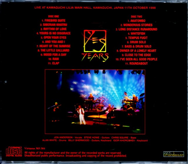 Yes イエス/Saitama,Japan 1998