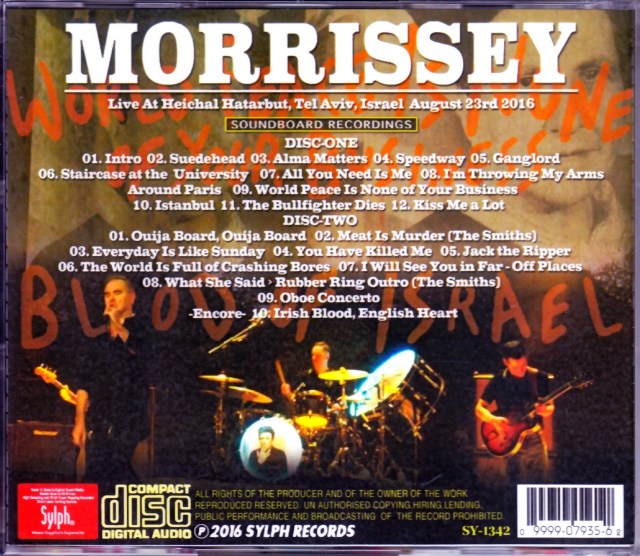 Morrissey モリッシー/Israel 2016