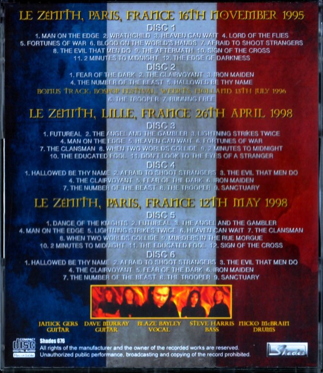 Iron Maiden アイアン・メイデン/France Collection 1995-1998