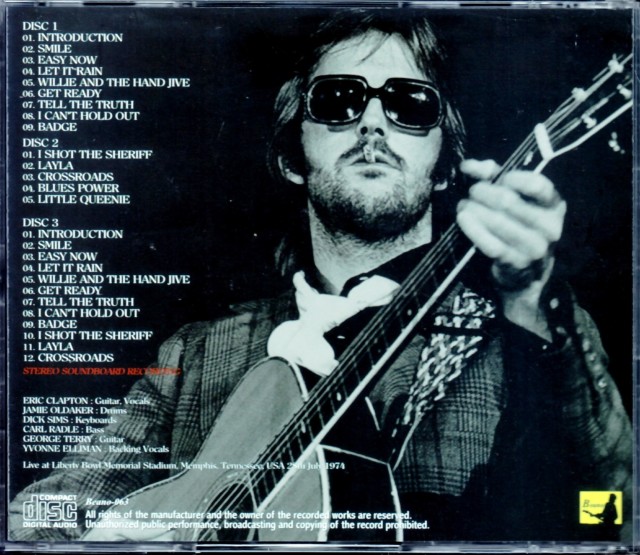 Eric Clapton エリック・クラプトン/Tn,USA 1974