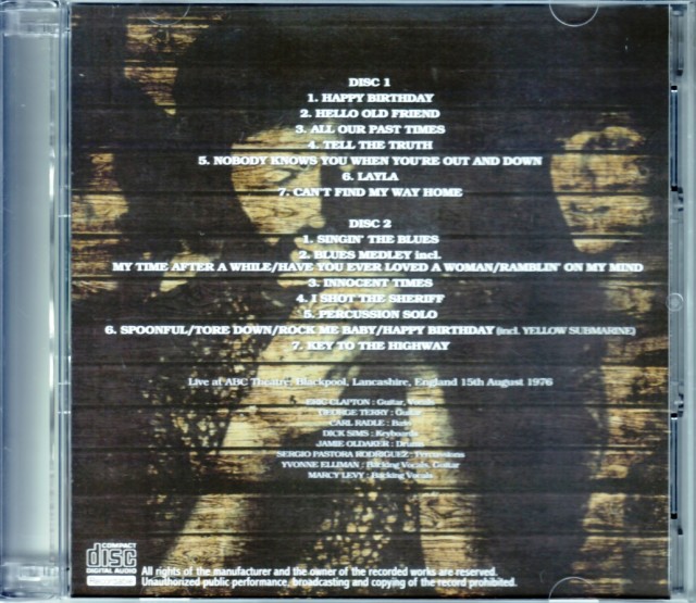 Eric Clapton エリック・クラプトン/UK 4.15.1976