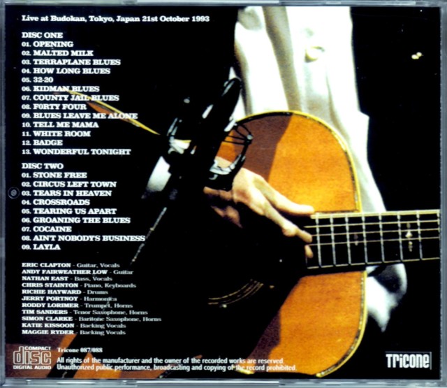 Eric Clapton エリック・クラプトン/Tokyo,Japan 10.21.1993