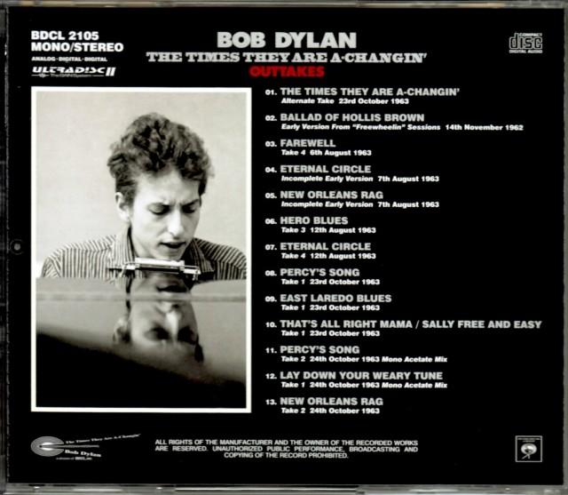 Bob Dylan ボブ・ディラン/The Times They are A-Changin Outtakes