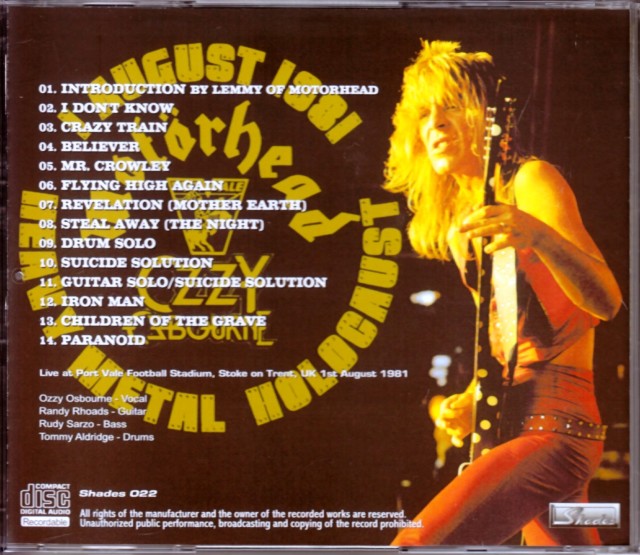 Ozzy Osbourne オジー・オズボーン/UK 1981