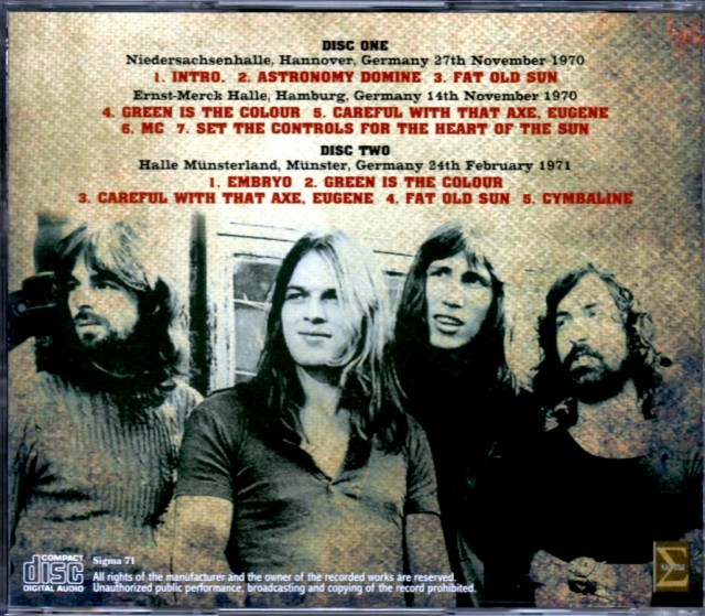 Pink Floyd ピンク・フロイド/Germany 1970-1971