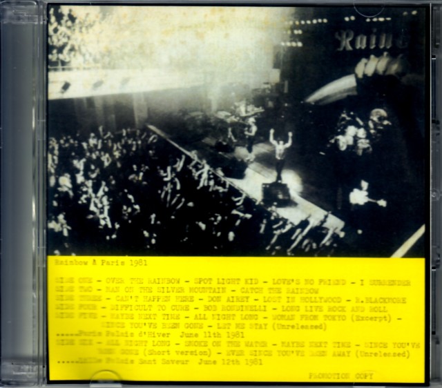 Rainbow レインボー/London,UK 7.26.1981 Original 2LP