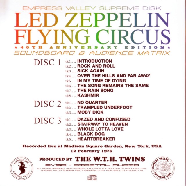 Led Zeppelin レッド・ツェッペリン/New York,USA 1975 SD+AD