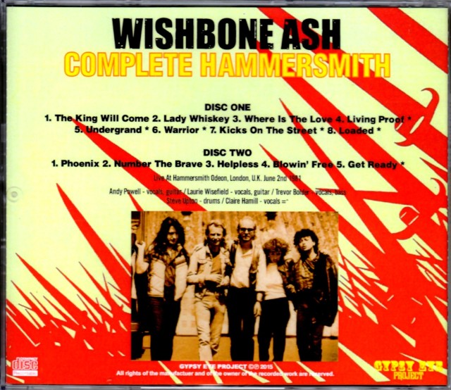 Wishbone Ash ウイッシュボーン・アッシュ/London,UK 1981