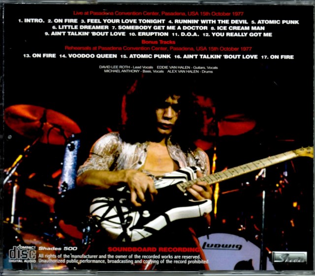 【貴重・非売品ＬＰレコード】　VAN HALEN 1970年代日本公演ライブ Van Halen ヴァン・ヘイレン/California,USA 1977 & more