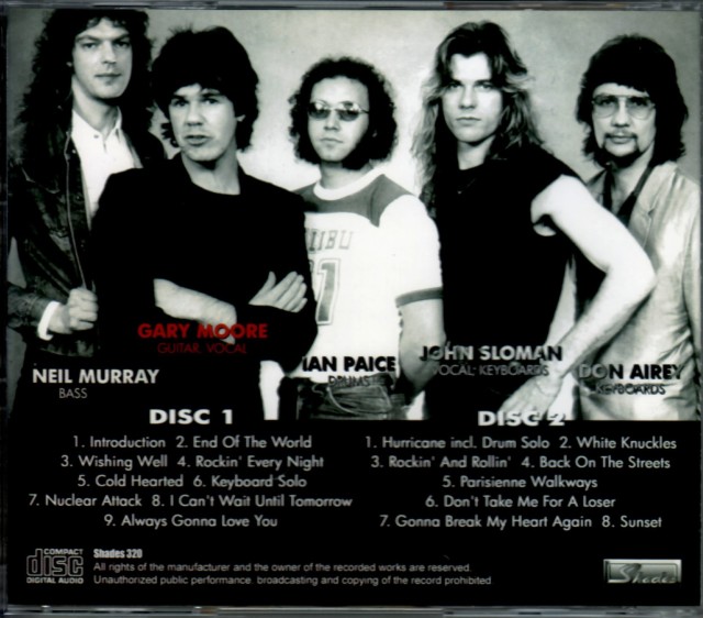 Gary Moore ゲイリー・ムーア/Osaka,Japan 1983