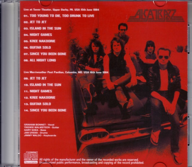 Alcatrazz アルカトラス/Pennsyalvania,USA 1984 & more