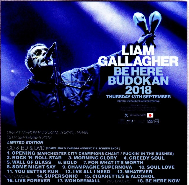 Liam Gallagher リアム・ギャラガー/Tokyo,Japan 9.13.2018 IEM Matrix