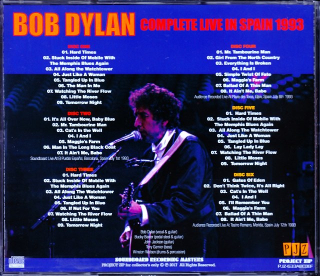 Bob Dylan ボブ・ディラン/Spain 1993 3Days