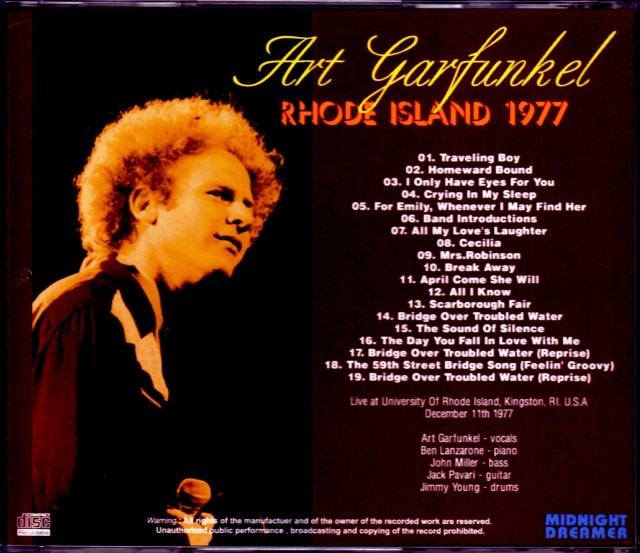 Art Garfunkel アート・ガーファンクル/RI,USA 1977