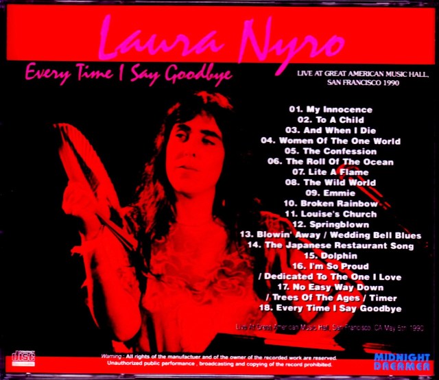 ローラ・ニーロ スコア「Time and Love」CD付 Laura Nyro Laura Nyro ローラ・ニーロ/CA,USA 1990
