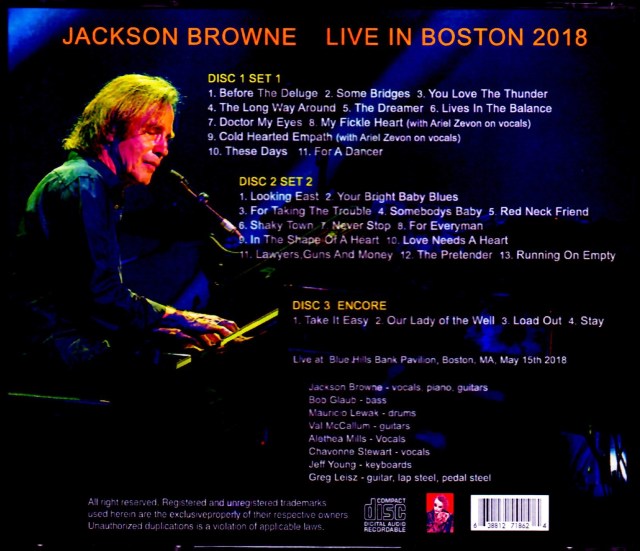Jackson Browne ジャクソン・ブラウン/MA,USA 2018