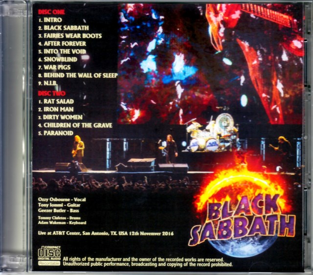 Black Sabbath ブラック・サバス/TX,USA 2016