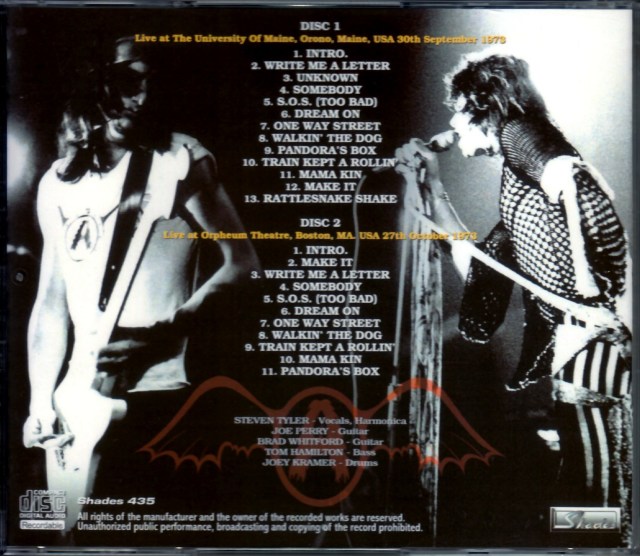 AEROSMITH エアロスミスDOUBLE BOSTON 1973 Aerosmith エアロスミス/MA,USA 1973