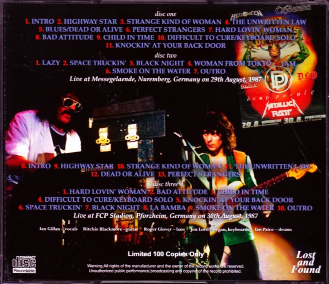 ◼️DEEP PURPLE◼️特大B1◼️ポスター◼️非売品◼️1987◼️当時物◼️激レア物 Deep Purple ディープ・パープル/Germany 1987