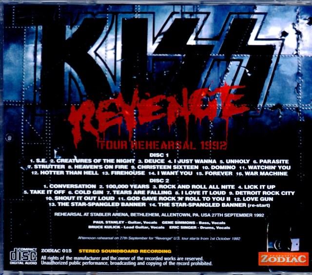 Kiss キッス/PA,USA 1992