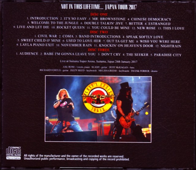 ガンズアンドローゼズ　VHS 9本セット 34DL 2枚CD付 GUNS N' ROSES 2017さいたま ガンズ アンド