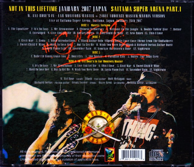 Guns N' Roses ガンズ・アンド・ローゼス/Saitama,Japan 1.28.2017 IEM