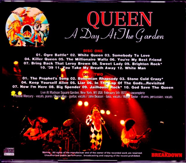Queen クィーン/NY,USA 1977