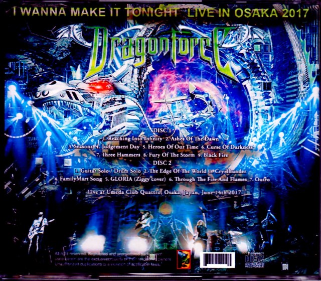 Dragonforce ドラゴンフォース/Osaka,Japan 2017
