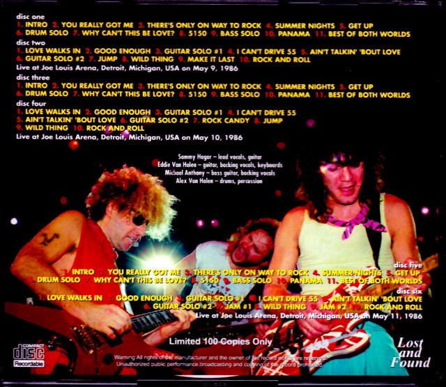 Van Halen ヴァン・ヘイレン/MI,USA 1986