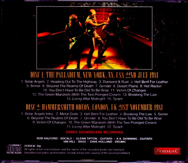 Judas Priest ジューダス・プリースト/NY,USA 1981 & more