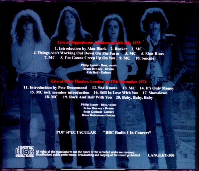 Thin Lizzy シン・リジィ/London,UK 1973 & 1974