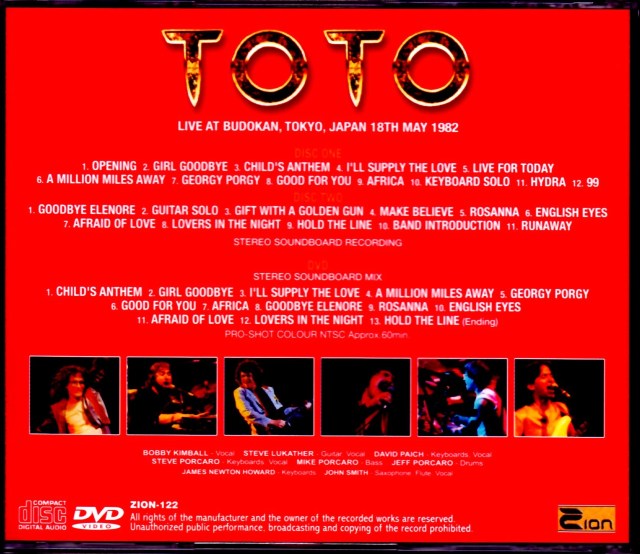 TOTO Live VHS 62分 動作確認済 Toto – Live – Laserdisc (CLV, 12