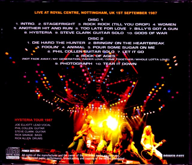 Def Leppard デフ・レパード/UK 9.1.1987