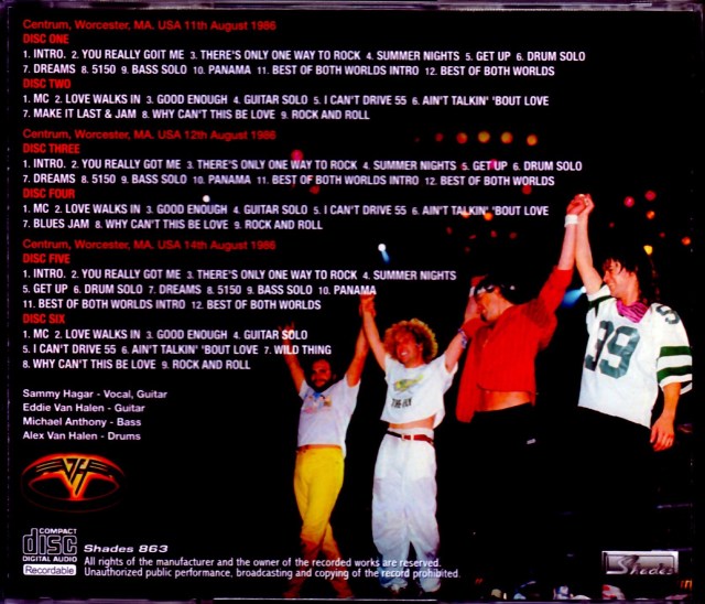 Van Halen ヴァン・ヘイレン/MA,USA 1986 3Days Complete
