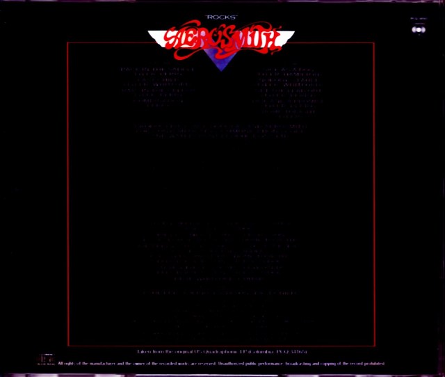 Aerosmith エアロスミス/Rocks Original US Quadraphonic LP Ver.