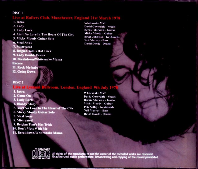 Whitesnake ホワイトスネイク/England,UK 1978 2Days Complete