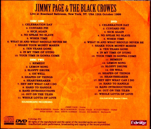 Jimmy Page,Black Crowes ジミー・ペイジ ブラック・クロウズ/NY