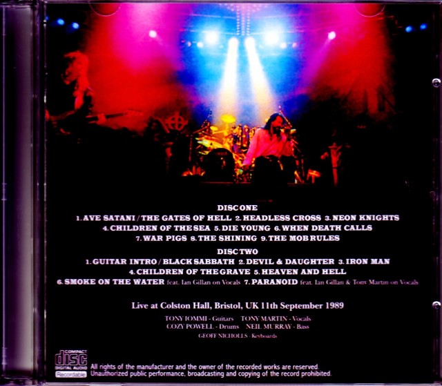 ブラック クロ様 Black Sabbath ブラック・サバス/UK 1989