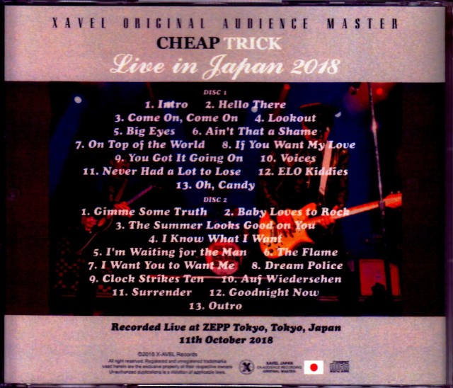 Cheap Trick チープ・トリック/Tokyo,Japan 2018