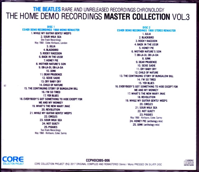 Beatles ビートルズ/Rare and Unreleased Recording Chronology Vol.3