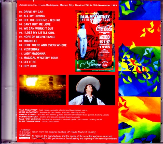 Paul McCartney ポール・マッカートニー/Mexico 1993