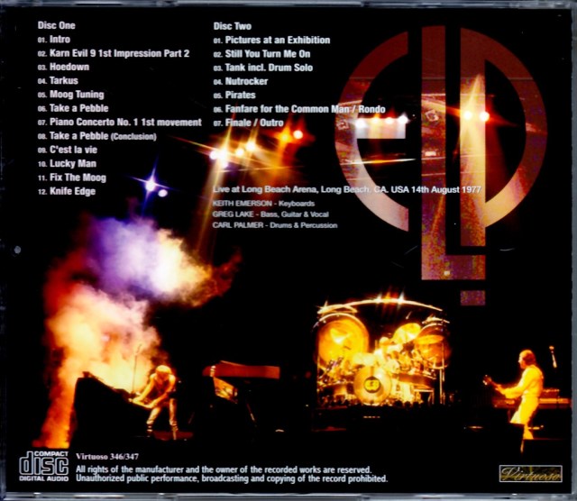 レコード EMERSON, LAKE & PARMER ツアー オブ アメリカ EL & P Emerson,Lake & Palmer/CA,USA 8.14.1977